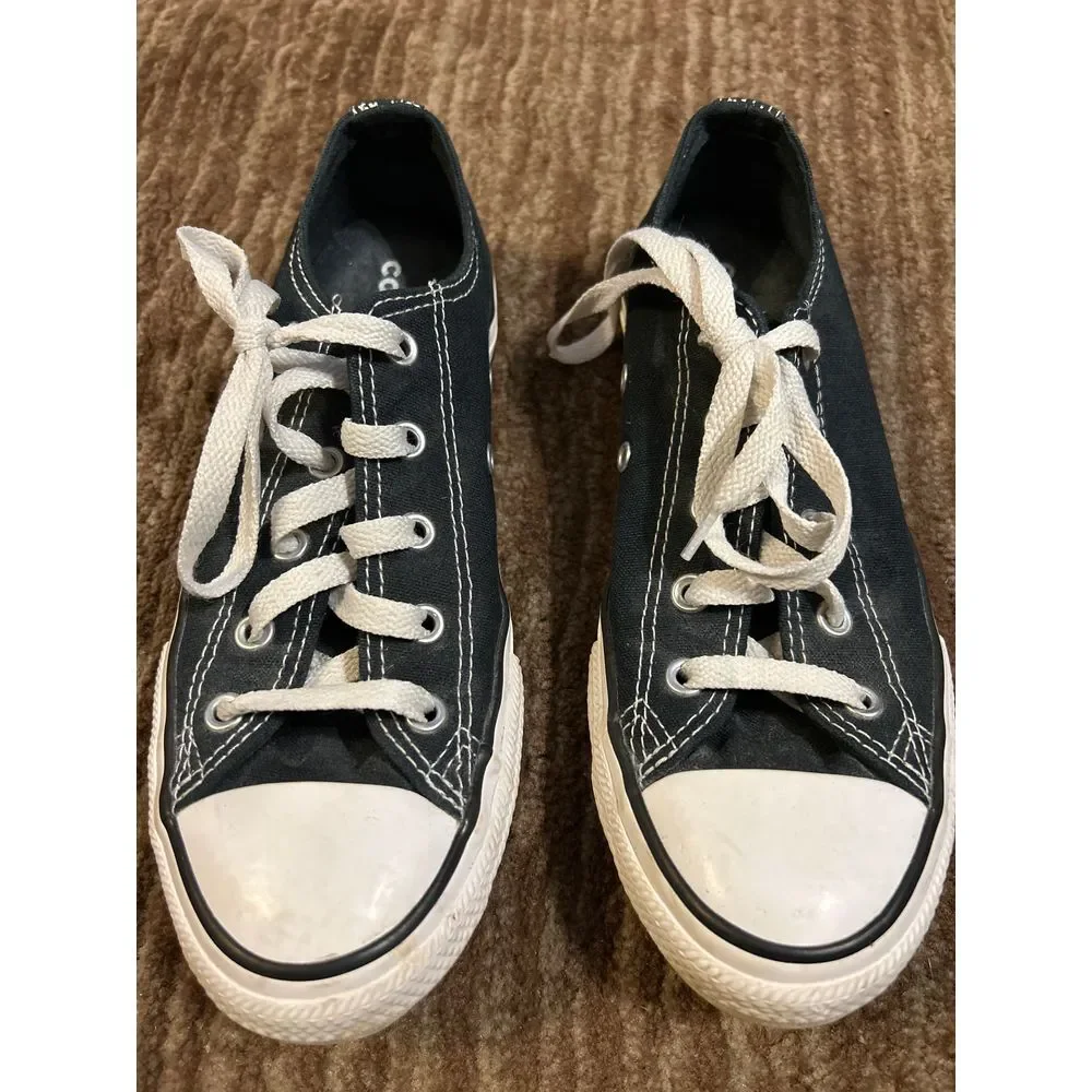 Youth Converse‎ Chuck Taylor All Star Low Top Blue Double Tongue Sneakers Size 3